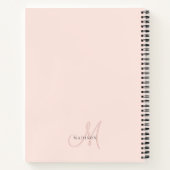 Fancy Stijlvol Blush Pink Monogram Script Recept Notitieboek (Achterkant)