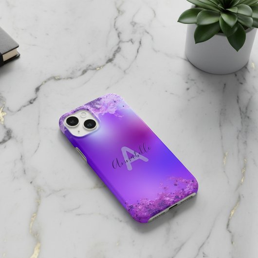 Fancy stijlvol Violet Paars modern Glam Glittery Case-Mate iPhone Case