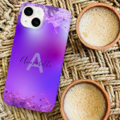 Fancy stijlvol Violet Paars modern Glam Glittery Case-Mate iPhone Case