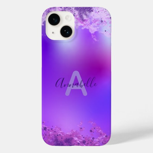 Fancy stijlvol Violet Paars modern Glam Glittery Case-Mate iPhone Case (Achterkant)