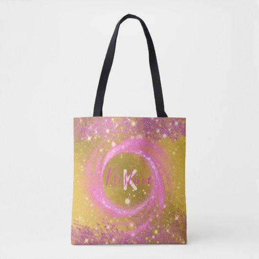 Fancy stijlvolle, spaarroze en gouden Folie Tote Bag (Voorkant)