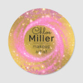 Fancy stijlvolle, sparkly Pink en Gold Makeup Arti Naamplaatje (Voorkant)