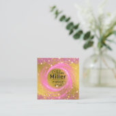 Fancy stijlvolle, sparkly Pink en Gold Makeup Arti Vierkante Visitekaartje (Staand voorkant)