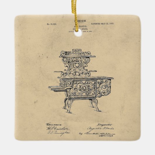  Fancy Stove Patent Keramisch Ornament (Voorkant)