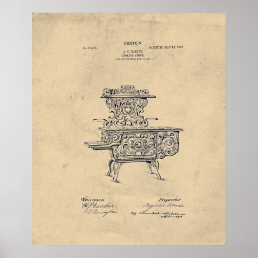 Fancy Stove Patent Poster (Voorkant)