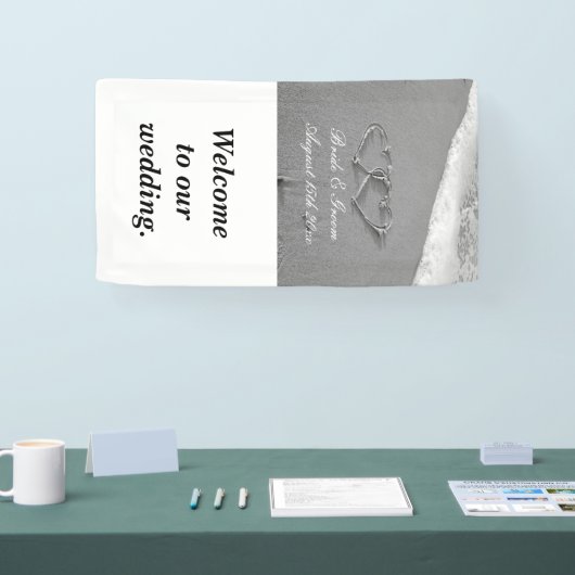 Fancy strand foto zomerbestemming bruiloft spandoek (Beurs)