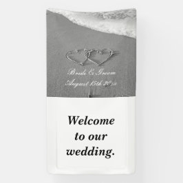 Fancy strand foto zomerbestemming bruiloft spandoek