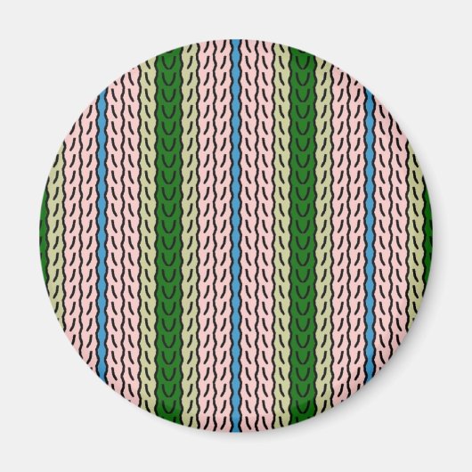Fancy streepmagneet - groen/roze magneet (Voorkant)