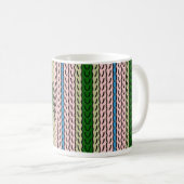 Fancy stripe mok - roze/groen (Voorkant rechts)