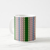 Fancy stripe mok - roze/groen (Voorkant links)