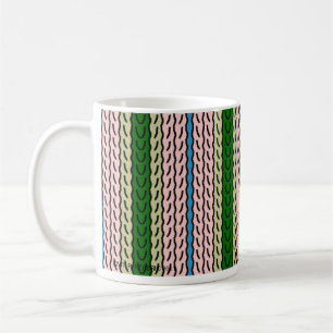 Fancy stripe mok - roze/groen