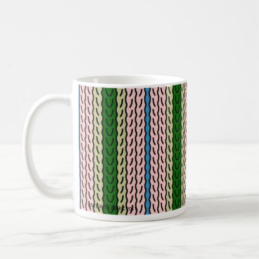 Fancy stripe mok - roze/groen (Links)