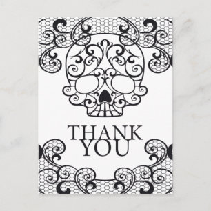 Fancy Sugar Skull Bedankt Briefkaarten