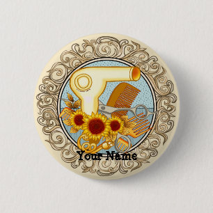 Fancy Sunflowers Schoonheidsspecialiste Ronde Button 5,7 Cm