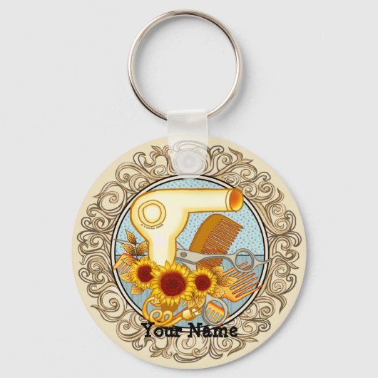 Fancy Sunflowers Schoonheidsspecialiste   Sleutelhanger (Voorkant)