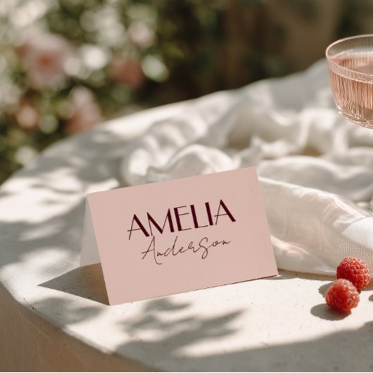 Fancy Sweet Cream Wine Classy Wedding Place Cards Kaart