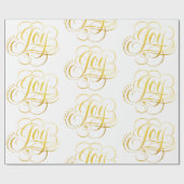 Fancy Swirly Joy Gold Calligrafie Lettering Cadeaupapier (Vlak)