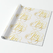 Fancy Swirly Joy Gold Calligrafie Lettering Cadeaupapier (Uitgerold)