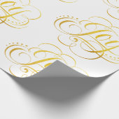 Fancy Swirly Joy Gold Calligrafie Lettering Cadeaupapier (Hoek)