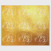 Fancy Swirly Joy Gold Foil Lettering Kalligrafie Cadeaupapier (Vlak)