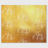 Fancy Swirly Joy Gold Foil Lettering Kalligrafie Cadeaupapier (Vlak)