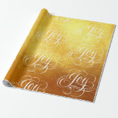 Fancy Swirly Joy Gold Foil Lettering Kalligrafie Cadeaupapier (Uitgerold)