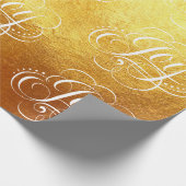 Fancy Swirly Joy Gold Foil Lettering Kalligrafie Cadeaupapier (Hoek)