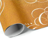 Fancy Swirly Joy Gold Foil Lettering Kalligrafie Cadeaupapier (Rol Hoek)