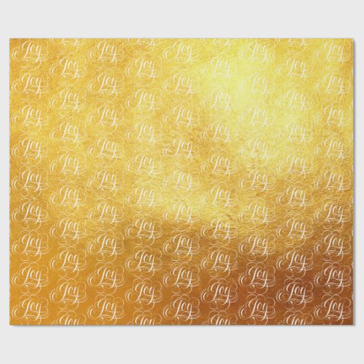 Fancy Swirly Joy Gold Foil Lettering Kalligrafie Cadeaupapier (Vlak)