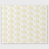 Fancy Swirly Joy Gold kerstkalligrafie Cadeaupapier (Vlak)