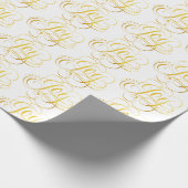 Fancy Swirly Joy Gold kerstkalligrafie Cadeaupapier (Hoek)