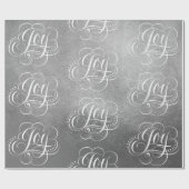 Fancy Swirly Joy Silver Foil Lettering Kalligrafie Cadeaupapier (Vlak)