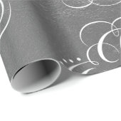 Fancy Swirly Joy Silver Foil Lettering Kalligrafie Cadeaupapier (Rol Hoek)