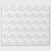 Fancy Swirly Joy Zilveren Folie Kalligrafie Kerst Cadeaupapier (Vlak)