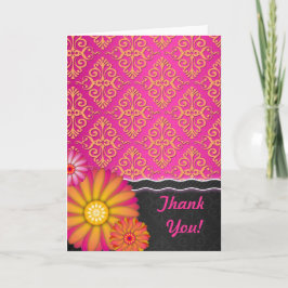 Fancy Tangerine Tango Roze Sinaasappel Bloemen Dam Bedankkaart