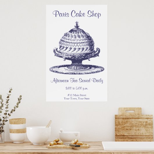 Fancy Tea Room Sign., Keukendecor Poster (Keuken)