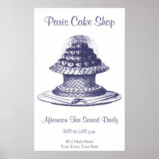 Fancy Tea Room Sign., Keukendecor Poster (Voorkant)