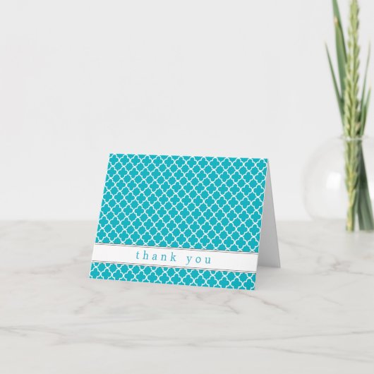 Fancy Teal Patroon Bedankt Kaarten (Voorkant)