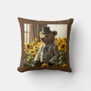 Fancy teddybeer in de zonnebloemen kussen