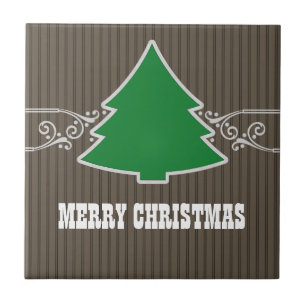 Fancy Tegel met kerstboomwervelingen Tegeltje