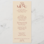 Fancy Terracotta Boho Old Money Luxury Wedding Menu (Voorkant)