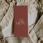 Fancy Terracotta Boho Old Money Luxury Wedding Menu