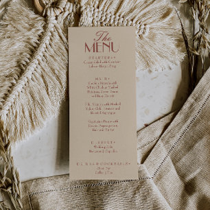 Fancy Terracotta Boho Oude Rijkdom Luxe Trouwdag Menu