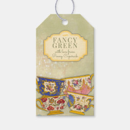 Fancy theekoppen gepersonaliseerde theemix cadeaulabel