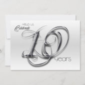 Fancy Tin 10e huwelijksjubileum uitnodiging (Voorkant)