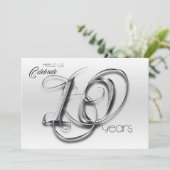 Fancy Tin 10e huwelijksjubileum uitnodiging (Staand voorkant)