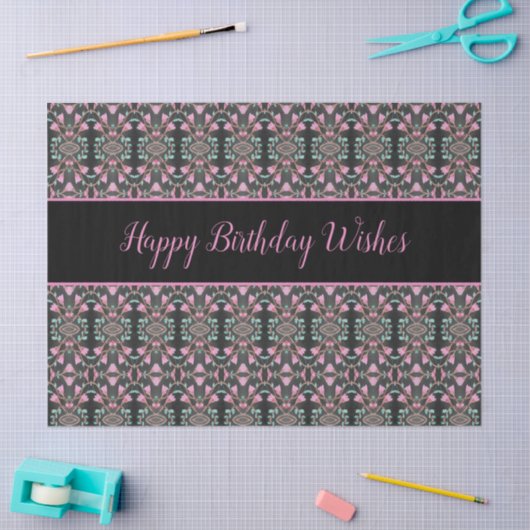 Fancy tissuepapier met vrolijke verjaardagswensen (Craft)