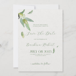 Fancy Toscane olijfbladeren-Save de datum Kaart