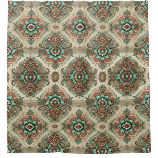 Fancy traditioneel douchegordijn (Voorkant)