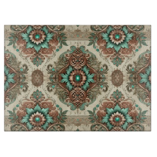 Fancy traditioneel glas snijplank (Voorkant)